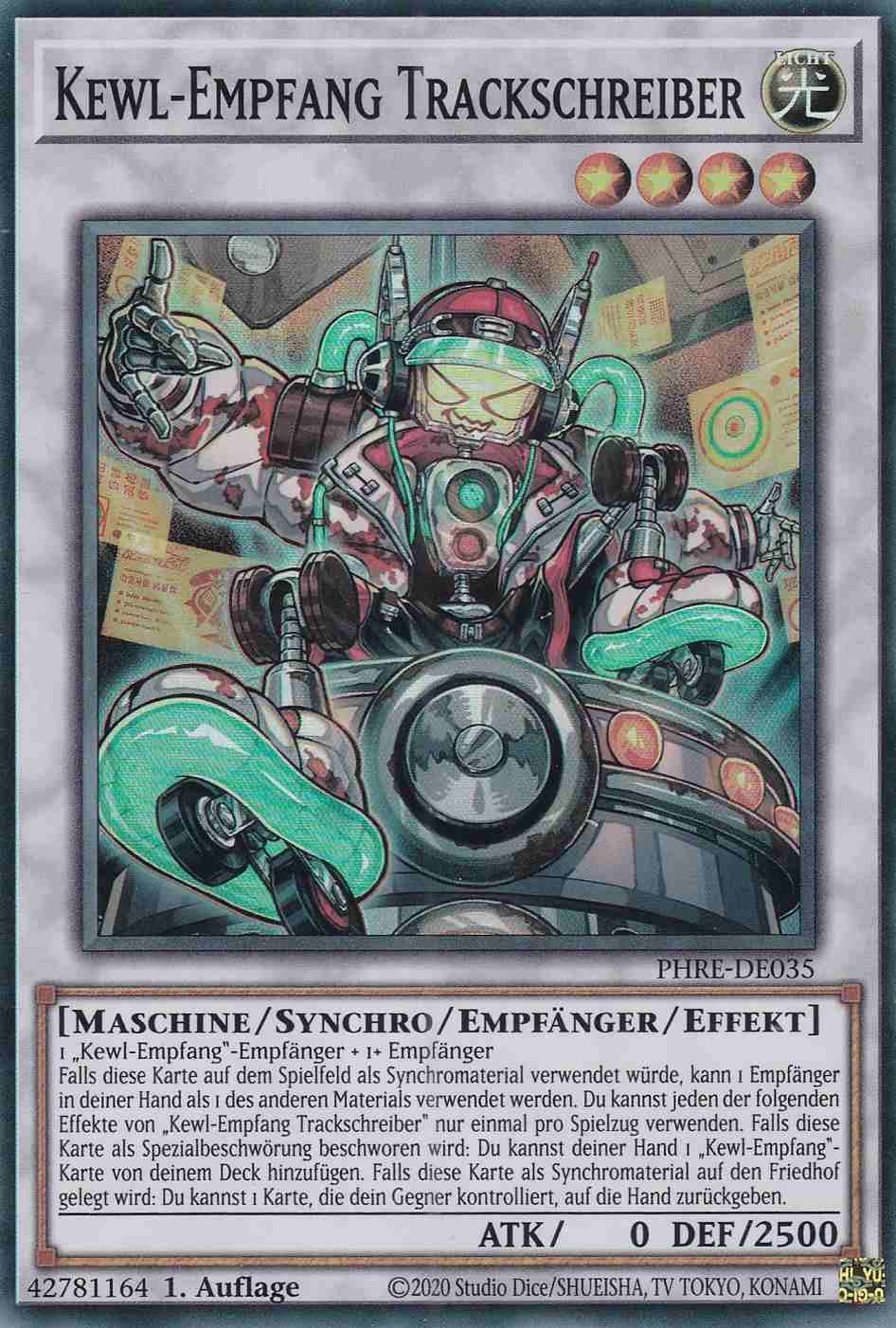 Kewl-Empfang Trackschreiber PHRE-DE035 ist in Super Rare Yu-Gi-Oh Karte aus Phantom Revenge 1.Auflage