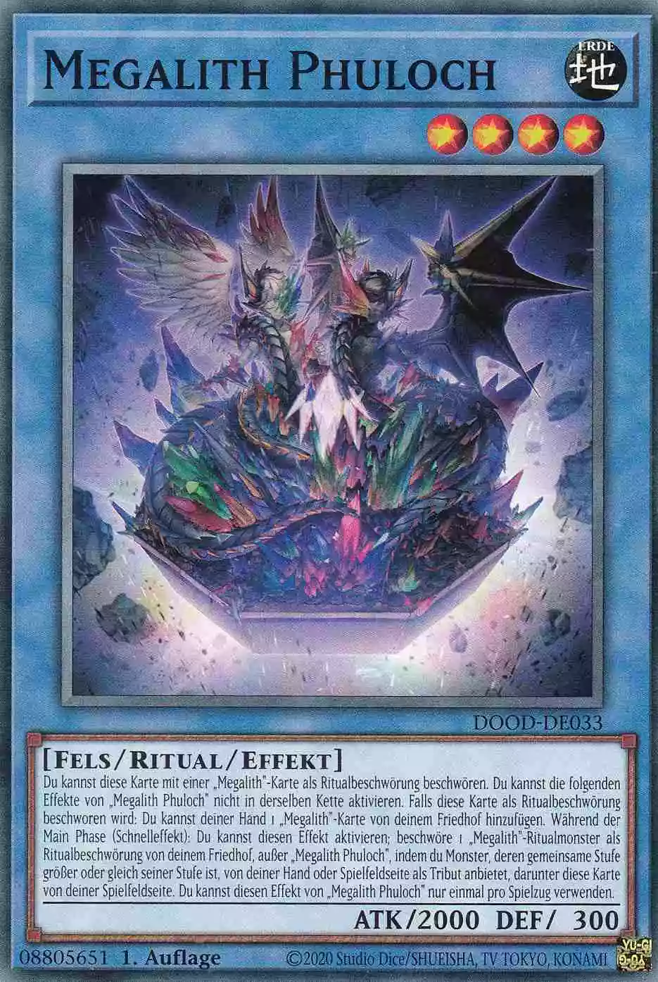 Megalith Phuloch DOOD-DE033 ist in Common Yu-Gi-Oh Karte aus Doom of Dimensions 1.Auflage