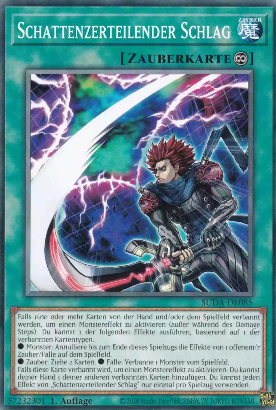 Schattenzerteilender Schlag SUDA-DE085 ist in Common Yu-Gi-Oh Karte aus Supreme Darkness 1.Auflage
