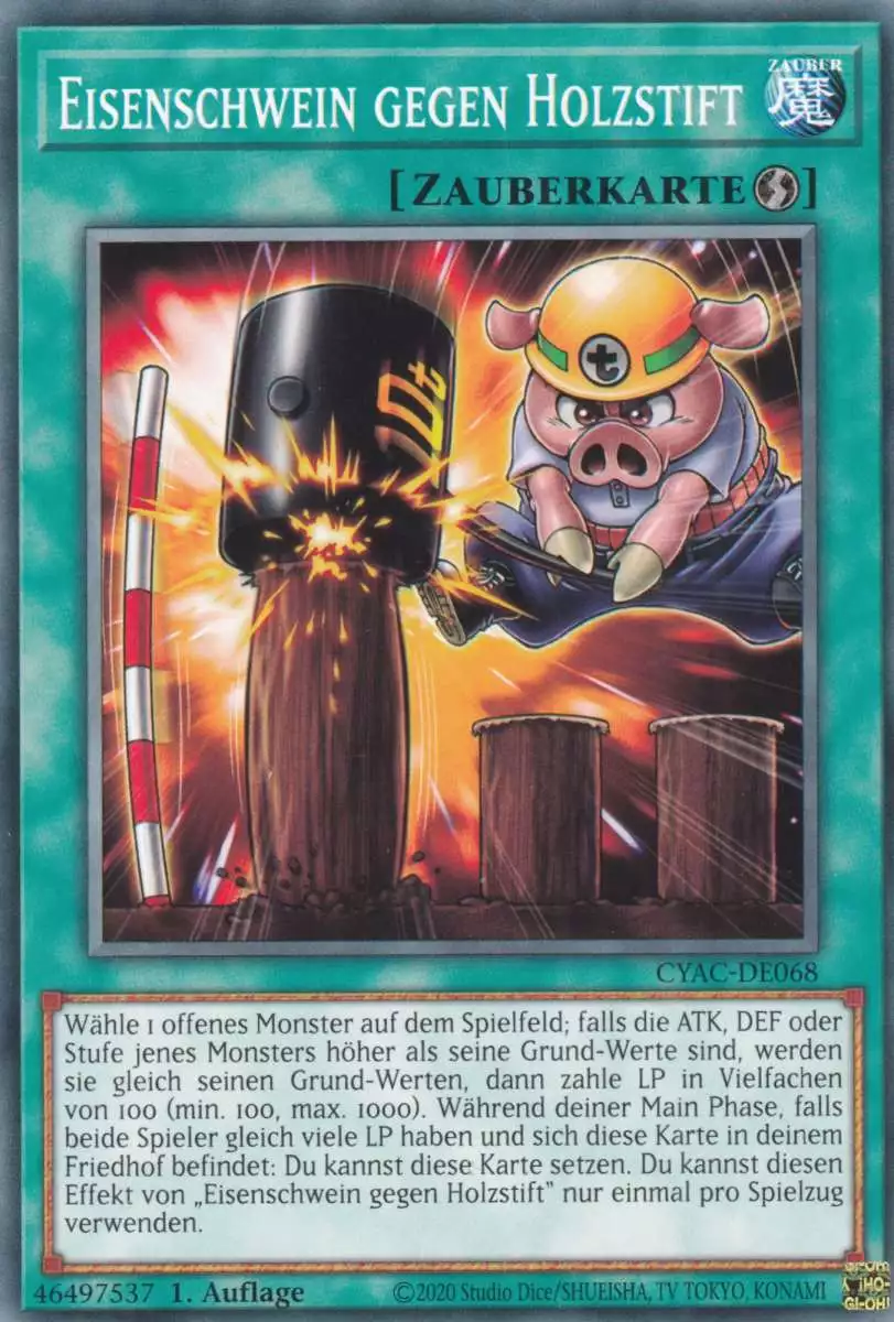 Eisenschwein gegen Holzstift CYAC-DE068 ist in Common Yu-Gi-Oh Karte aus Cyberstorm Access 1.Auflage