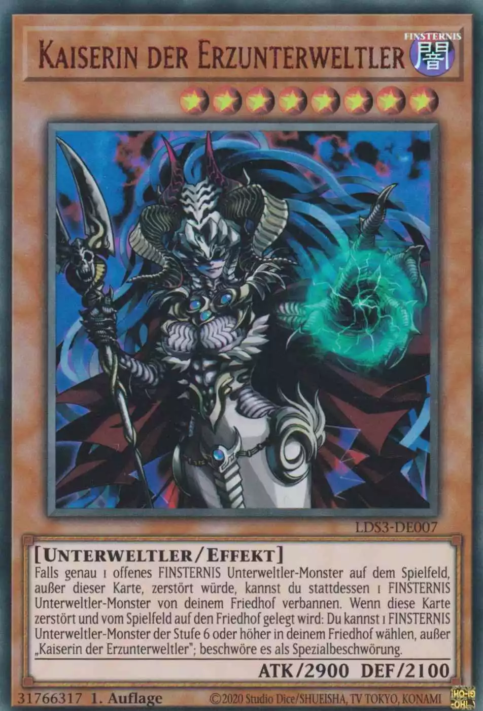 Kaiserin der Erzunterweltler (rot) LDS3-DE007 ist in Colorful Ultra Rare Yu-Gi-Oh Karte aus Legendary Duelists Season 3 1.Auflage