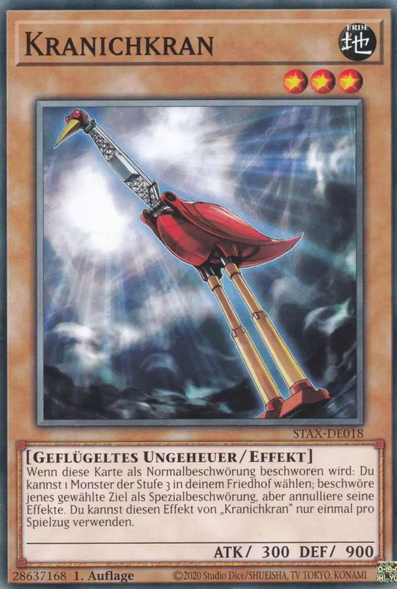 Kranichkran STAX-DE018 ist in Common Yu-Gi-Oh Karte aus 2-Player Starter Set 1.Auflage