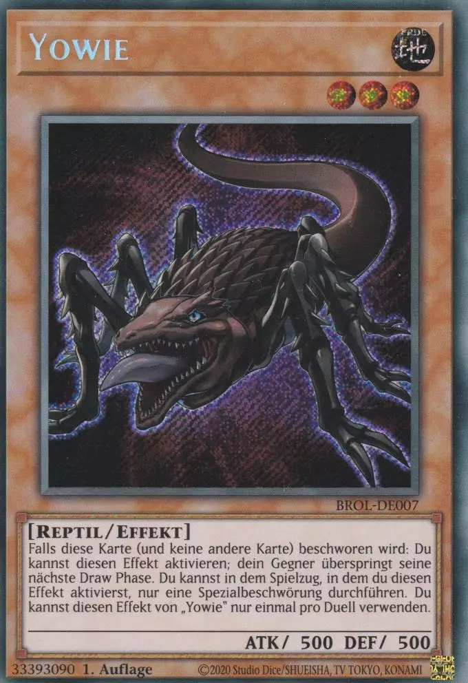 Yowie BROL-DE007 ist in Secret Rare Yu-Gi-Oh Karte aus Brothers of Legend 1.Auflage