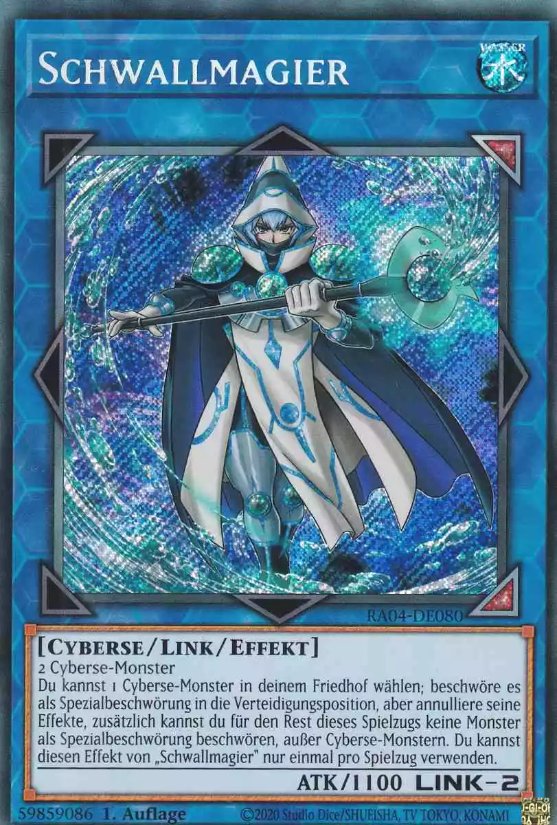 Schwallmagier RA04-DE080 ist in Secret Rare Yu-Gi-Oh Karte aus Quarter Century Stampede 1.Auflage