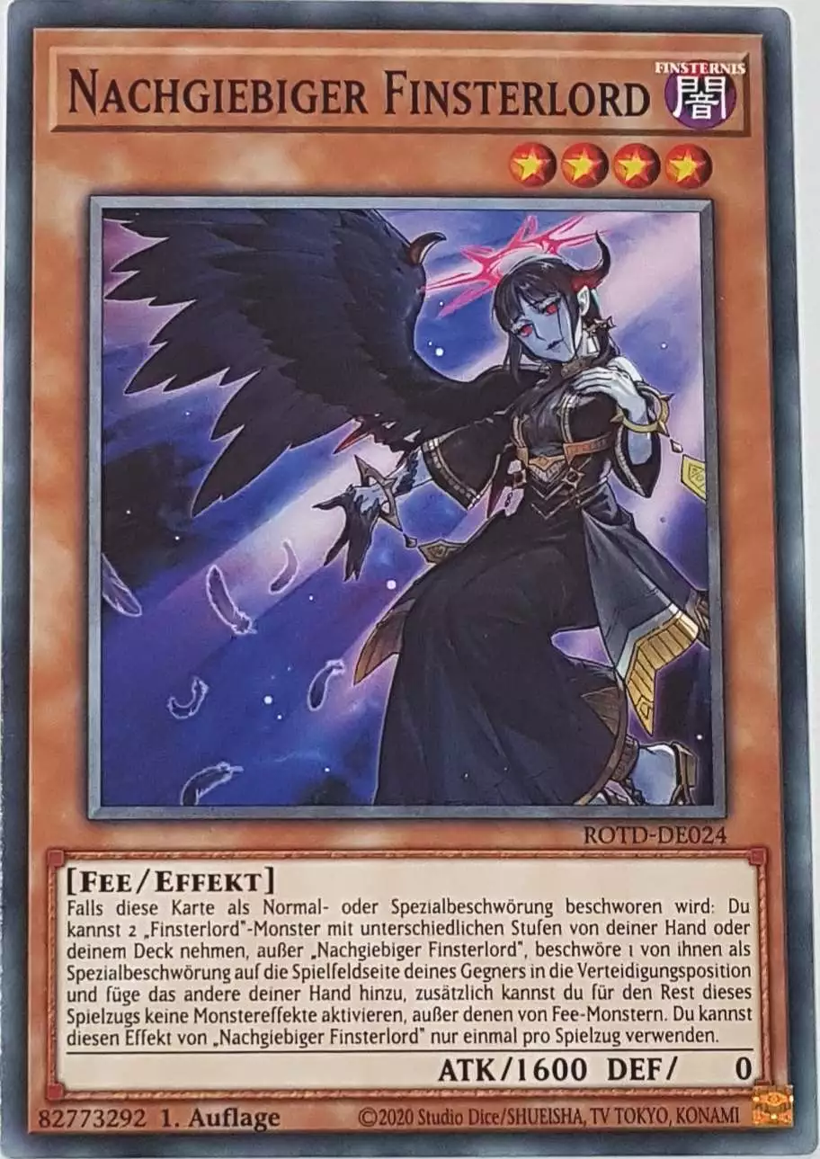 Nachgiebiger Finsterlord ROTD-DE024 ist in Common Yu-Gi-Oh Karte aus Rise of the Duelist 1.Auflage