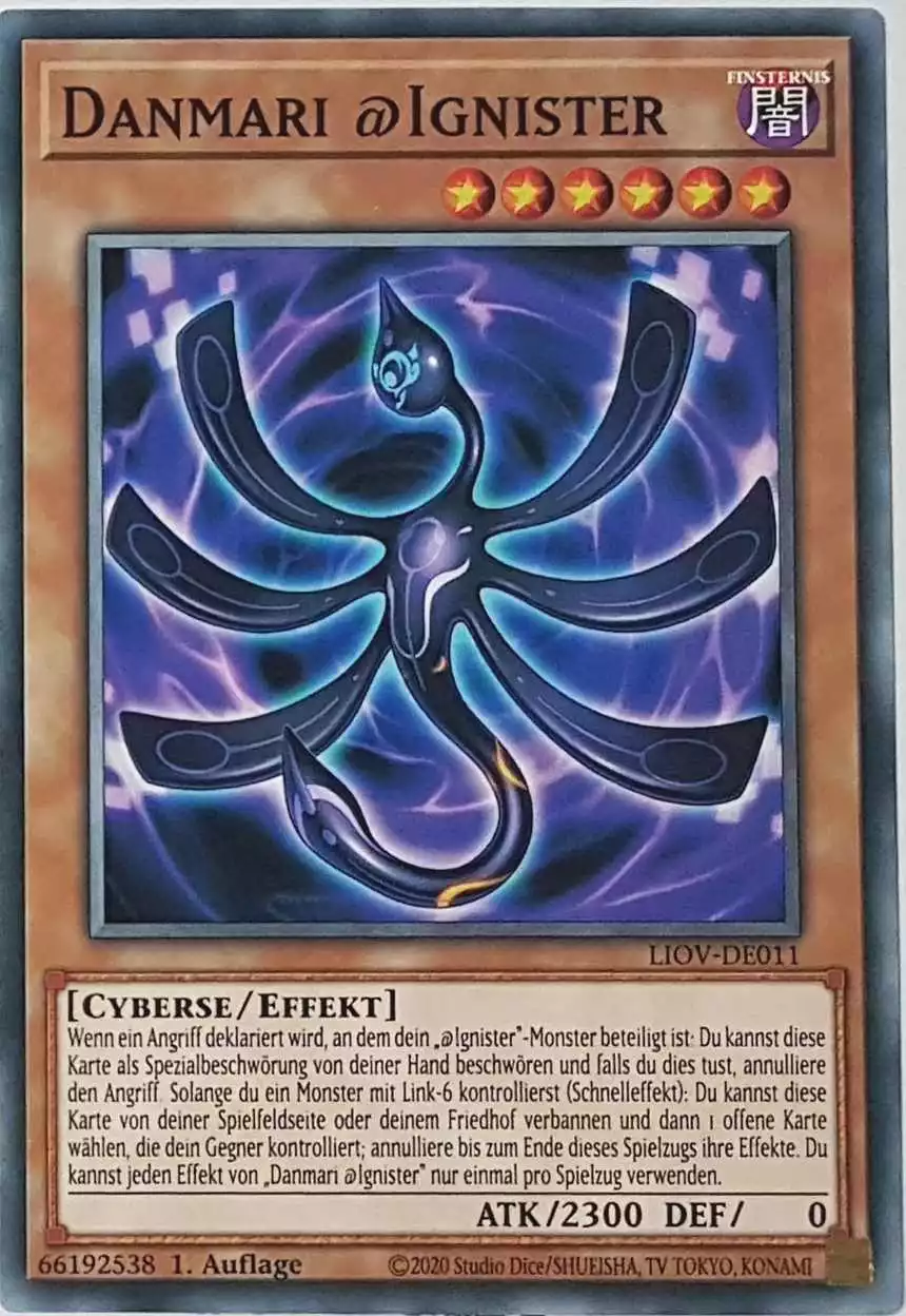 Danmari @Ignister LIOV-DE011 ist in Common Yu-Gi-Oh Karte aus Lightning Overdrive 1.Auflage