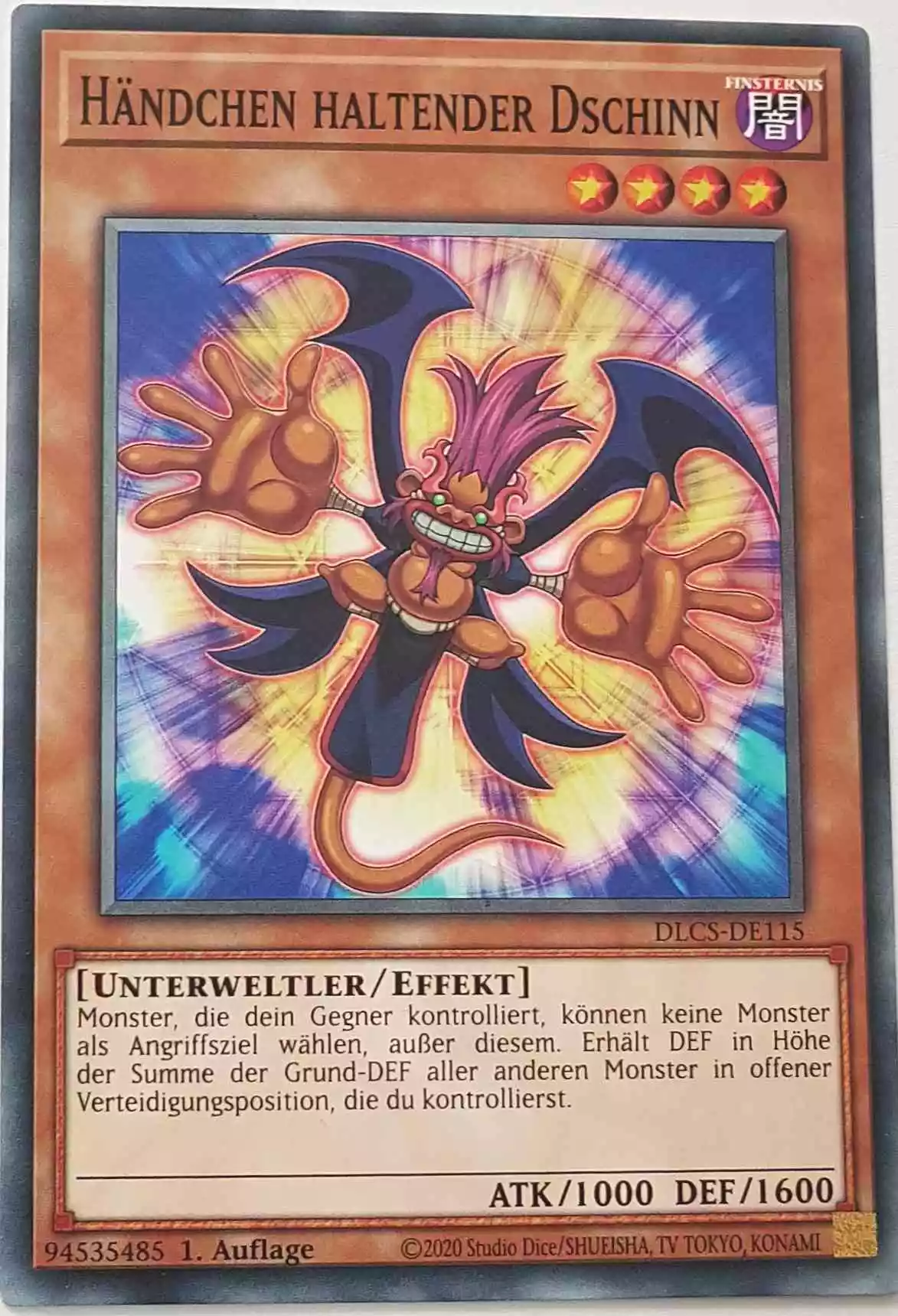 Händchen haltender Dschinn DLCS-DE115 ist in Common Yu-Gi-Oh Karte aus Dragons of Legend The Complete Series 1.Auflage