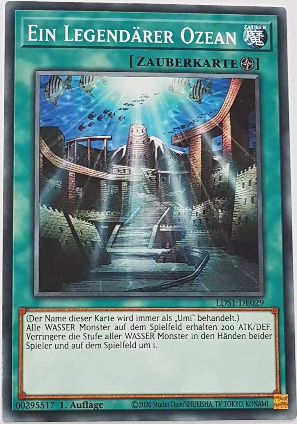 Ein Legendärer Ozean LDS1-DE029 ist in Common Yu-Gi-Oh Karte aus Legendary Duelists: Season 1 1.Auflage