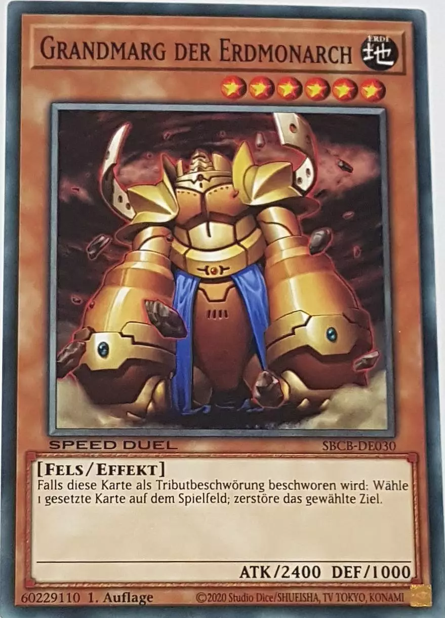 Grandmarg der Erdmonarch SBCB-DE030 ist in Common Yu-Gi-Oh Karte aus Speed Duel Battle City Box 1. Auflage