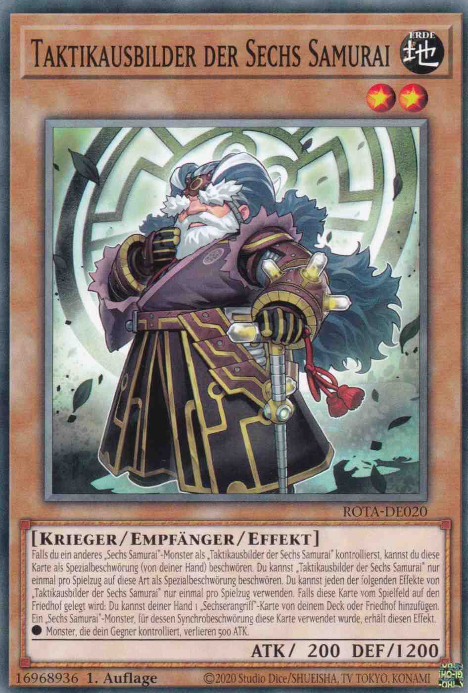 Taktikausbilder der Sechs Samurai ROTA-DE020 ist in Common Yu-Gi-Oh Karte aus Rage of the Abyss 1.Auflage