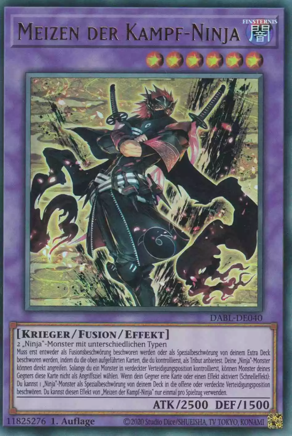 dabl-de040-meizen-der-kampf-ninja-ultra-rare-darkwing-blast Meizen der Kampf-Ninja DABL-DE040 ist in Ultra Rare Yu-Gi-Oh Karte aus Darkwing Blast 1.Auflage