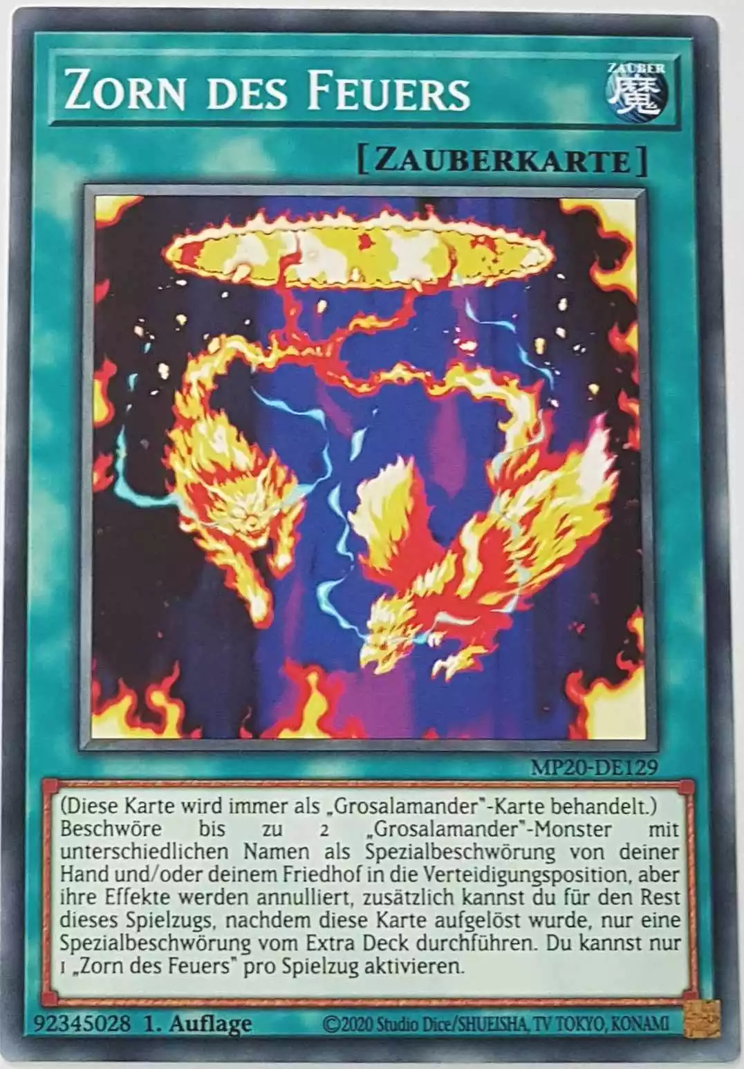 mp20-de129-zorn-des-feuers-common Zorn des Feuers MP20-DE129 ist in Common Yu-Gi-Oh Karte aus 2020 Tin of Lost Memories 1.Auflage