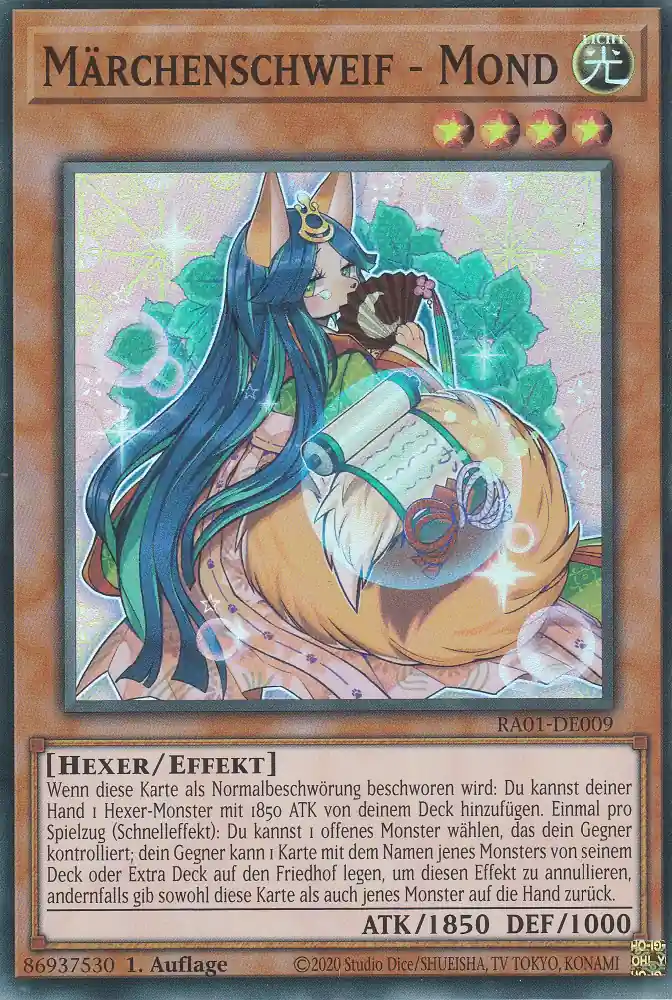 Märchenschweif - Mond RA01-DE009 ist in Super Rare Yu-Gi-Oh Karte aus 25th Anniversary Rarity Collection 1.Auflage