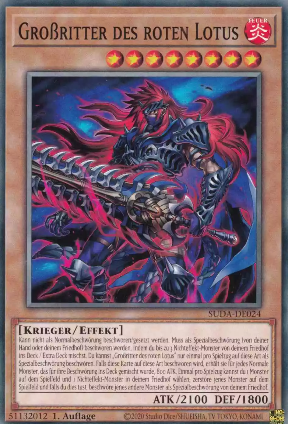 Großritter des roten Lotus SUDA-DE024 ist in Common Yu-Gi-Oh Karte aus Supreme Darkness 1.Auflage