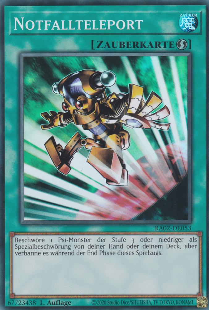 Notfallteleport RA02-DE053 ist in Super Rare Yu-Gi-Oh Karte aus 25th Anniversary Rarity Collection 2 1.Auflage