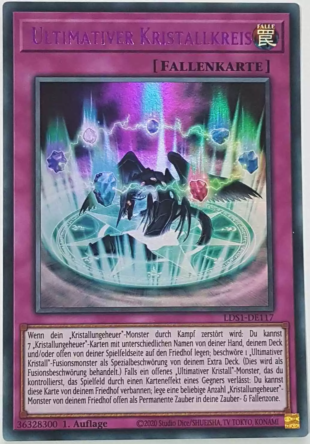 lds1-de117-ultimativer-kristallkreis-lila-colorful-ultra-rareJB60KBB9A3M1H Ultimativer Kristallkreis (lila) LDS1-DE117 ist in Colorful Ultra Rare Yu-Gi-Oh Karte aus Legendary Duelists: Season 1 1.Auflage