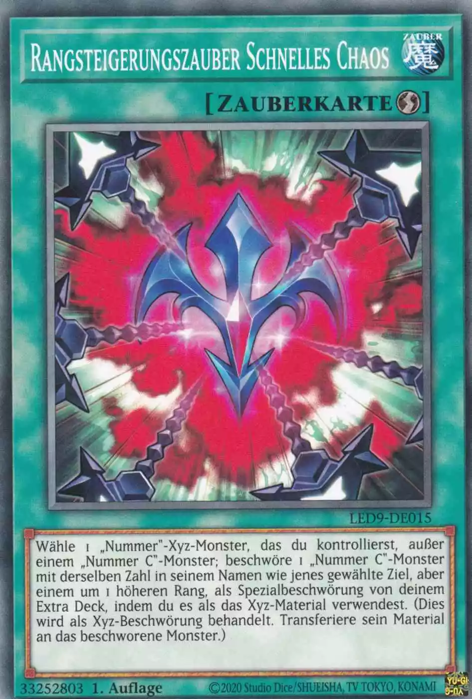 Rangsteigerungszauber Schnelles Chaos LED9-DE015 ist in Common Yu-Gi-Oh Karte aus Legendary Duelists Duels from the Deep 1.Auflage