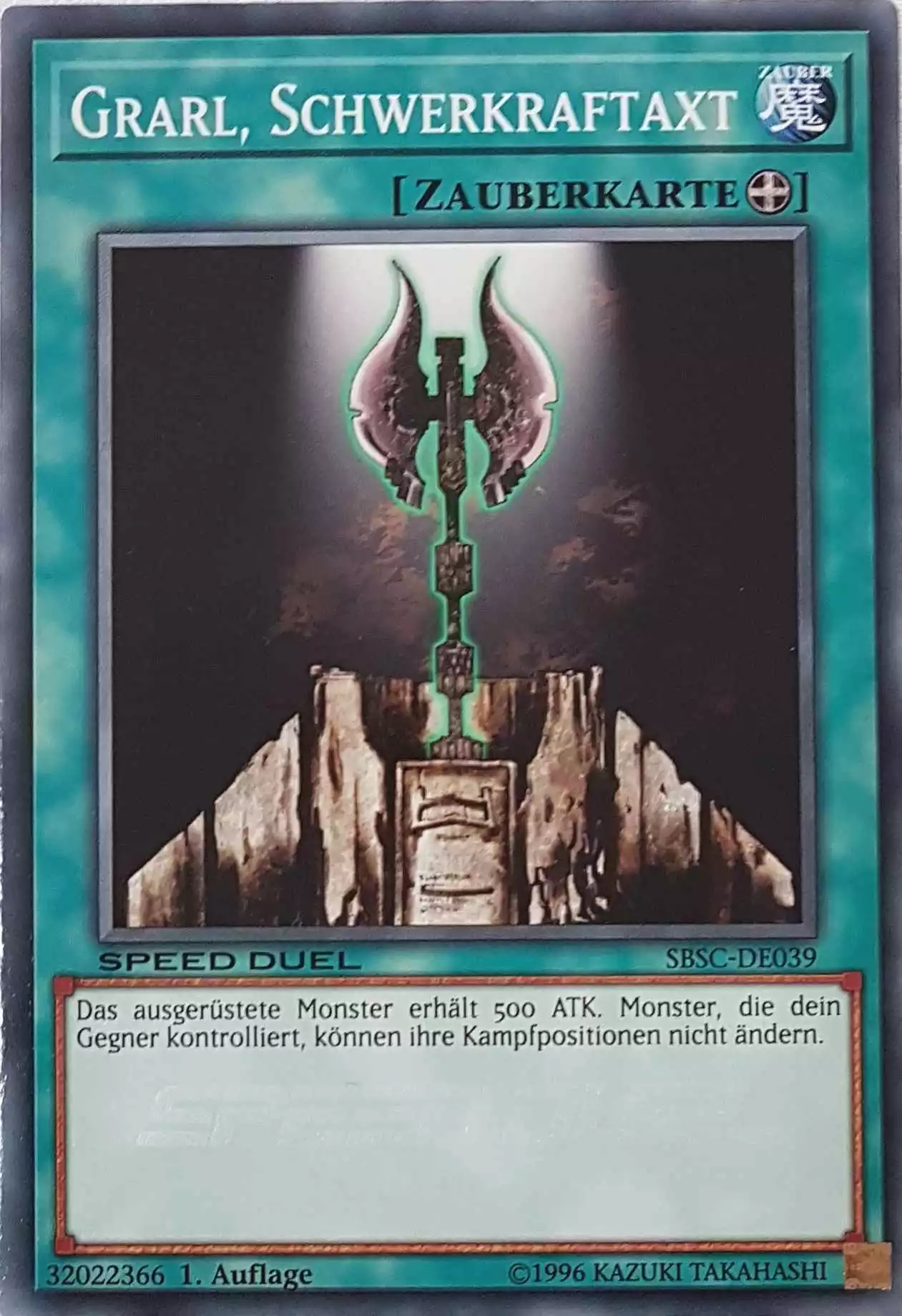 Grarl, Schwerkraftaxt SBSC-DE039 ist in Common Yu-Gi-Oh Karte aus Speed Duel Scars of Battle 1. Auflage