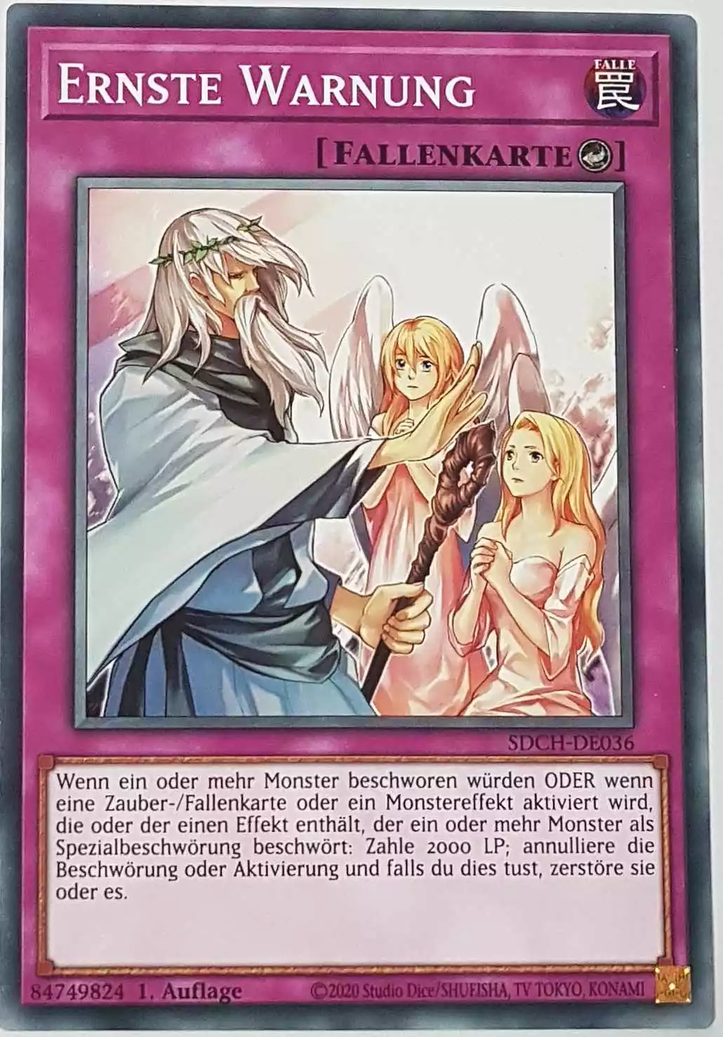 Ernste Warnung SDCH-DE036 ist in Common Yu-Gi-Oh Karte aus Spirit Charmers 1. Auflage