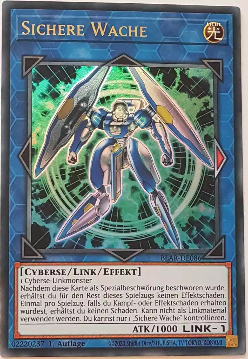 Sichere Wache BLAR-DE086 ist in Ultra Rare Yu-Gi-Oh Karte aus Battles of Legend: Armageddon 1.Auflage