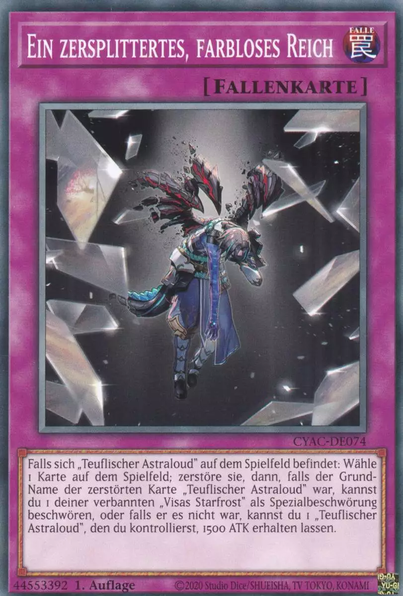 Ein zersplittertes, farbloses Reich CYAC-DE074 ist in Common Yu-Gi-Oh Karte aus Cyberstorm Access 1.Auflage