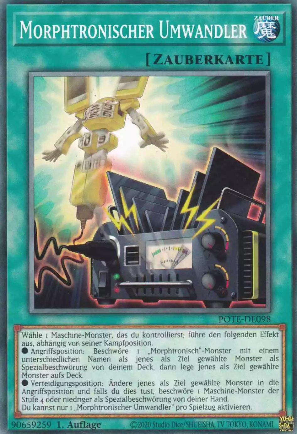 Morphtronischer Umwandler POTE-DE098 ist in Common Yu-Gi-Oh Karte aus Power of the Elements 1.Auflage