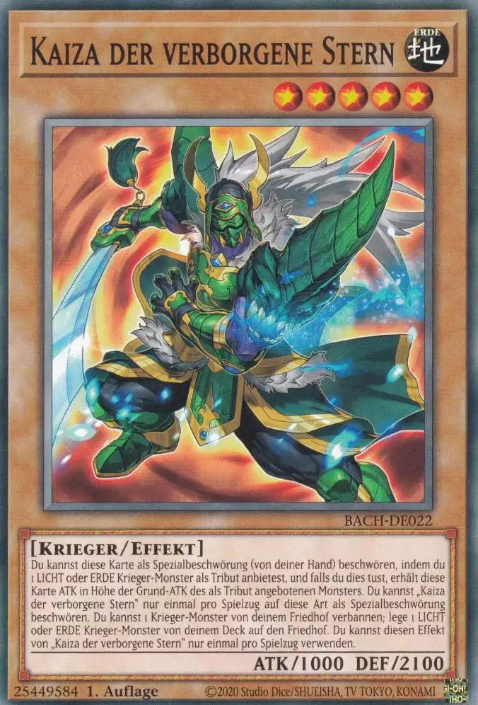 Kaiza der verborgene Stern BACH-DE022 ist in Common Yu-Gi-Oh Karte aus Battle of Chaos 1.Auflage