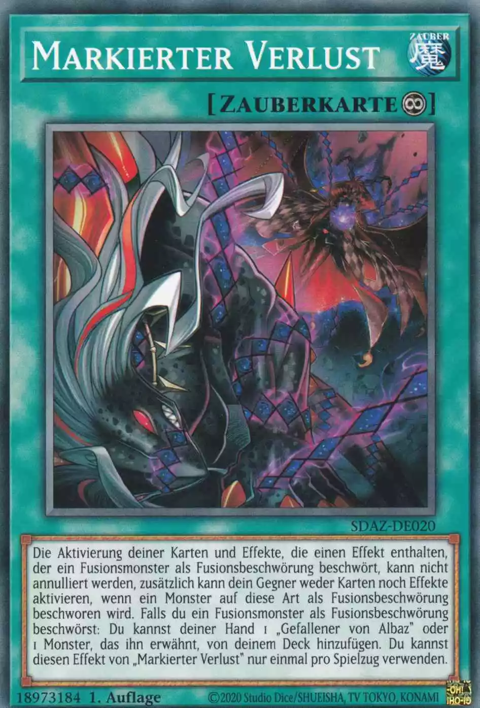 Markierter Verlust SDAZ-DE020 ist in Common Yu-Gi-Oh Karte aus Structure Deck Albaz Strike 1.Auflage