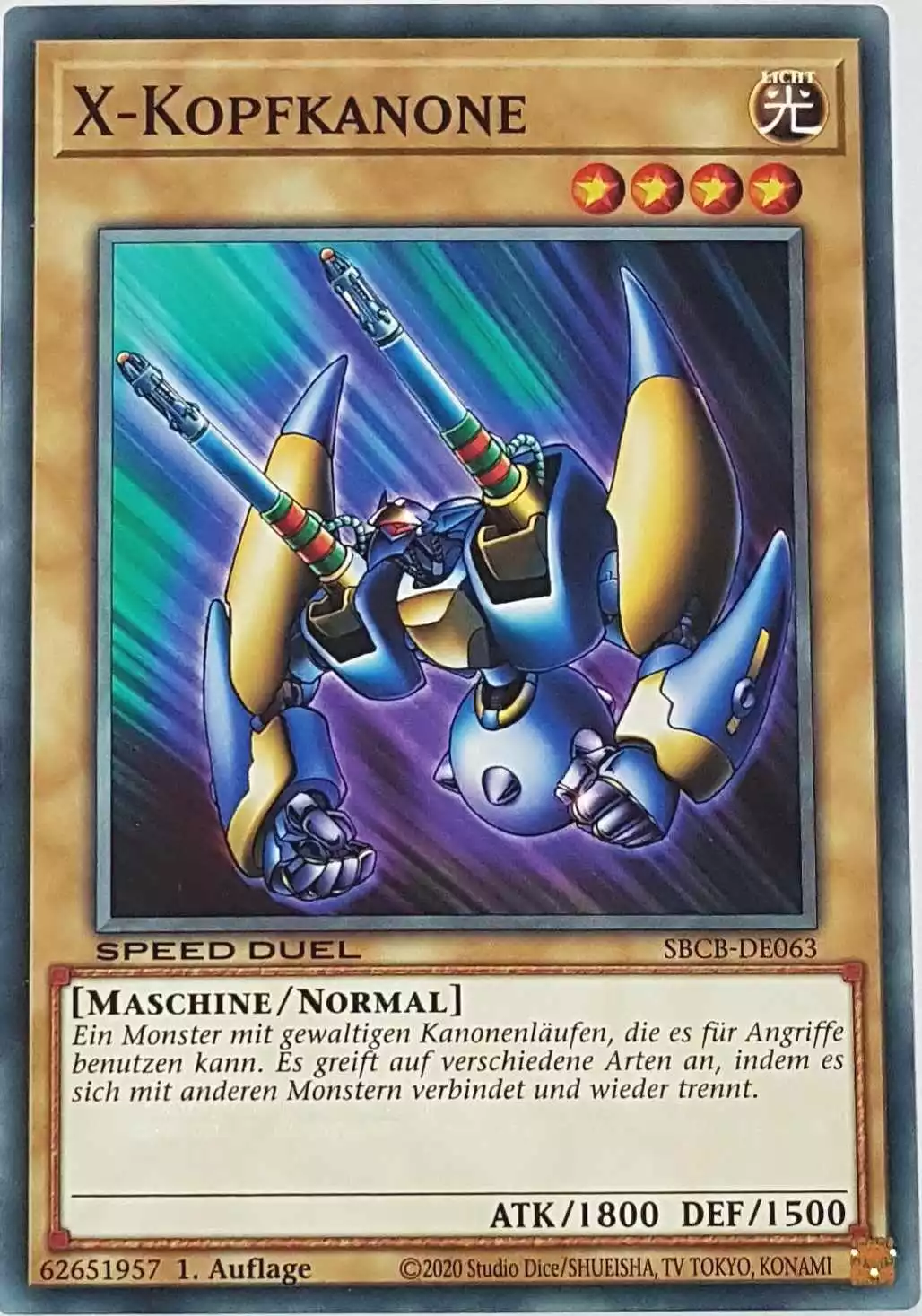 X-Kopfkanone SBCB-DE063 ist in Common Yu-Gi-Oh Karte aus Speed Duel Battle City Box 1. Auflage