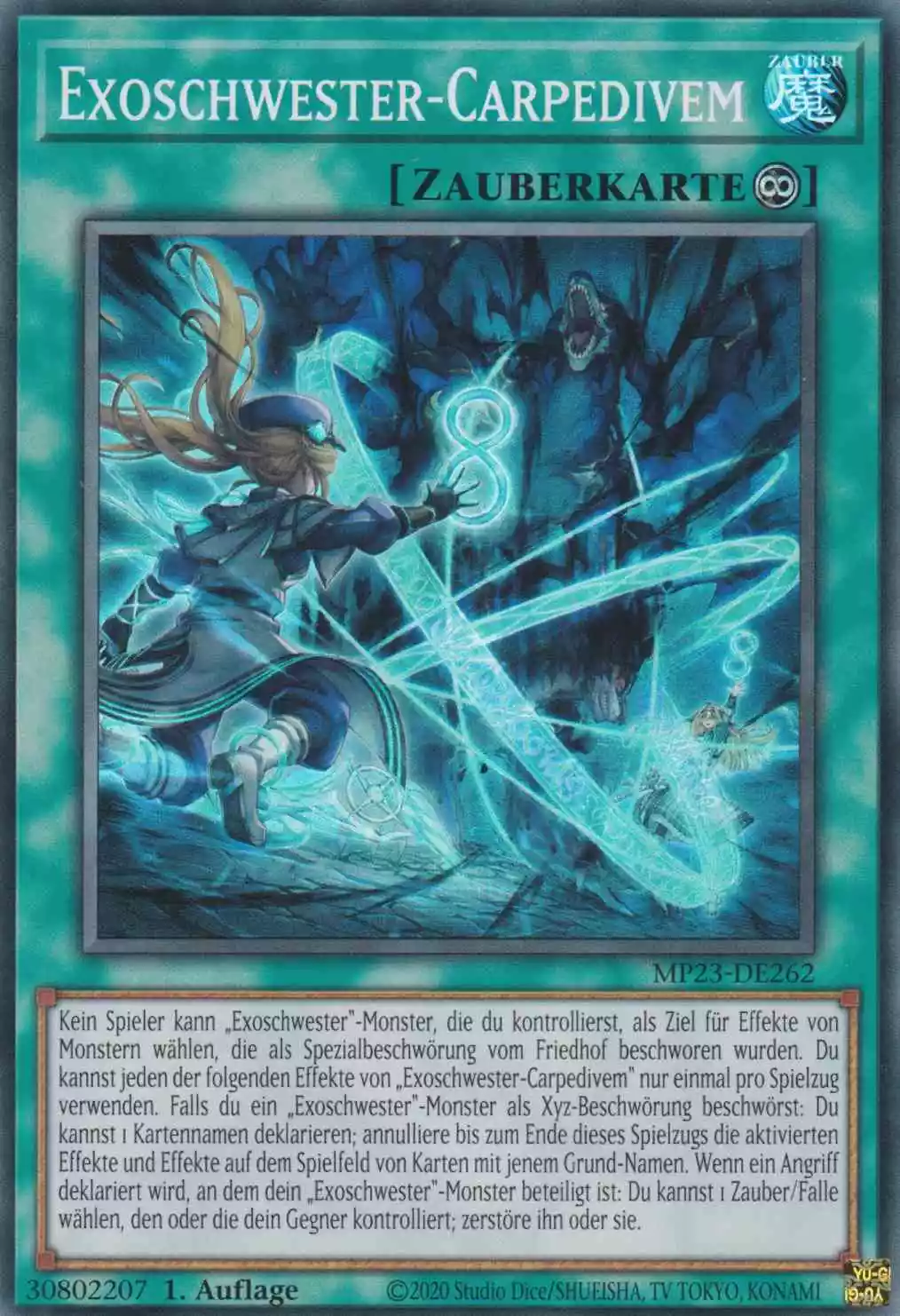 Exoschwester-Carpedivem MP23-DE262 ist in Super Rare Yu-Gi-Oh Karte aus 25th Anniversary Tin Dueling Heroes 1.Auflage