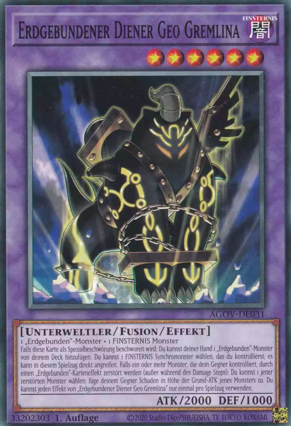 Erdgebundener Diener Geo Gremlina AGOV-DE031 ist in Common Yu-Gi-Oh Karte aus Age of Overlord 1.Auflage