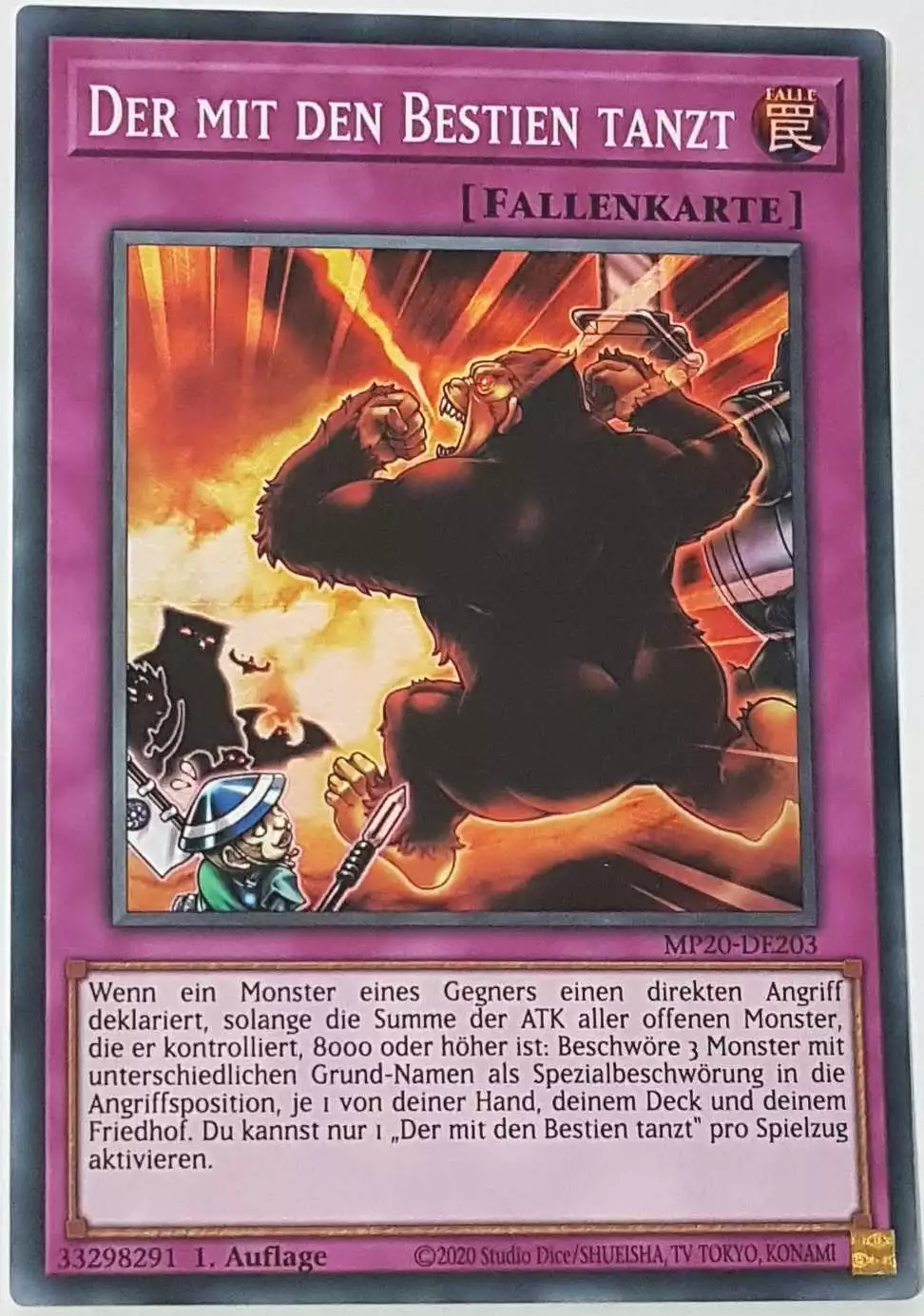 Der mit den Bestien tanzt MP20-DE203 ist in Super Rare Yu-Gi-Oh Karte aus 2020 Tin of Lost Memories 1.Auflage