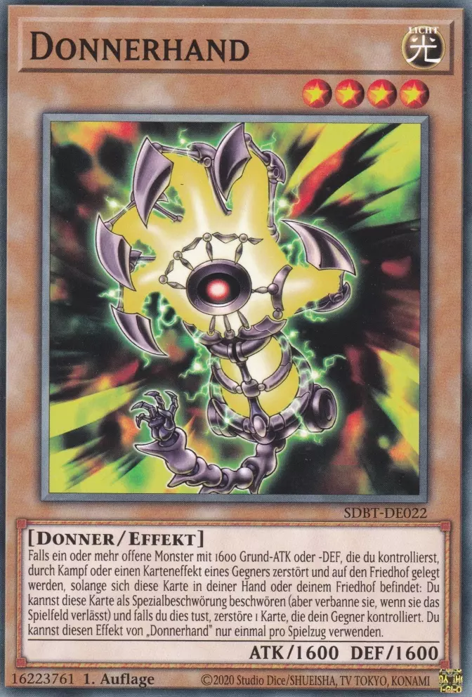 Donnerhand SDBT-DE022 ist in Common Yu-Gi-Oh Karte aus Structure Deck: Beware of Traptrix 1.Auflage