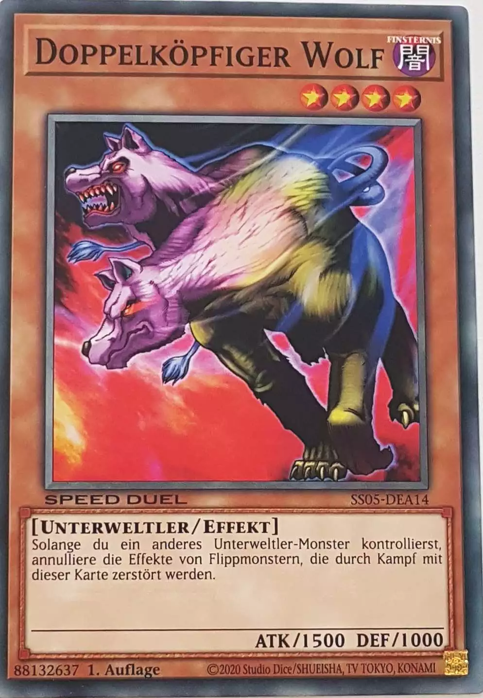 Doppelköpfiger Wolf SS05-DEA14 ist in Common Yu-Gi-Oh Karte aus Twisted Nightmares 1.Auflage