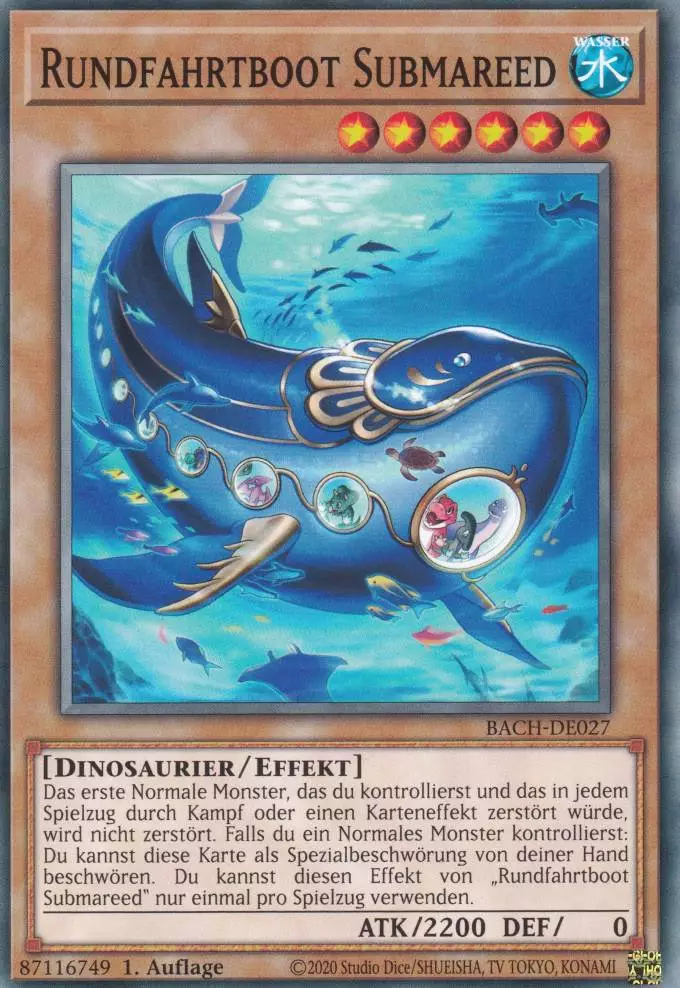 Rundfahrtboot Submareed BACH-DE027 ist in Common Yu-Gi-Oh Karte aus Battle of Chaos 1.Auflage