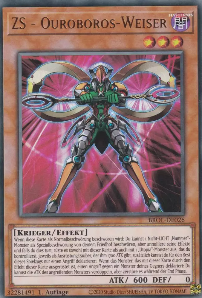 ZS - Ouroboros-Weiser BROL-DE026 ist in Ultra Rare Yu-Gi-Oh Karte aus Brothers of Legend 1.Auflage