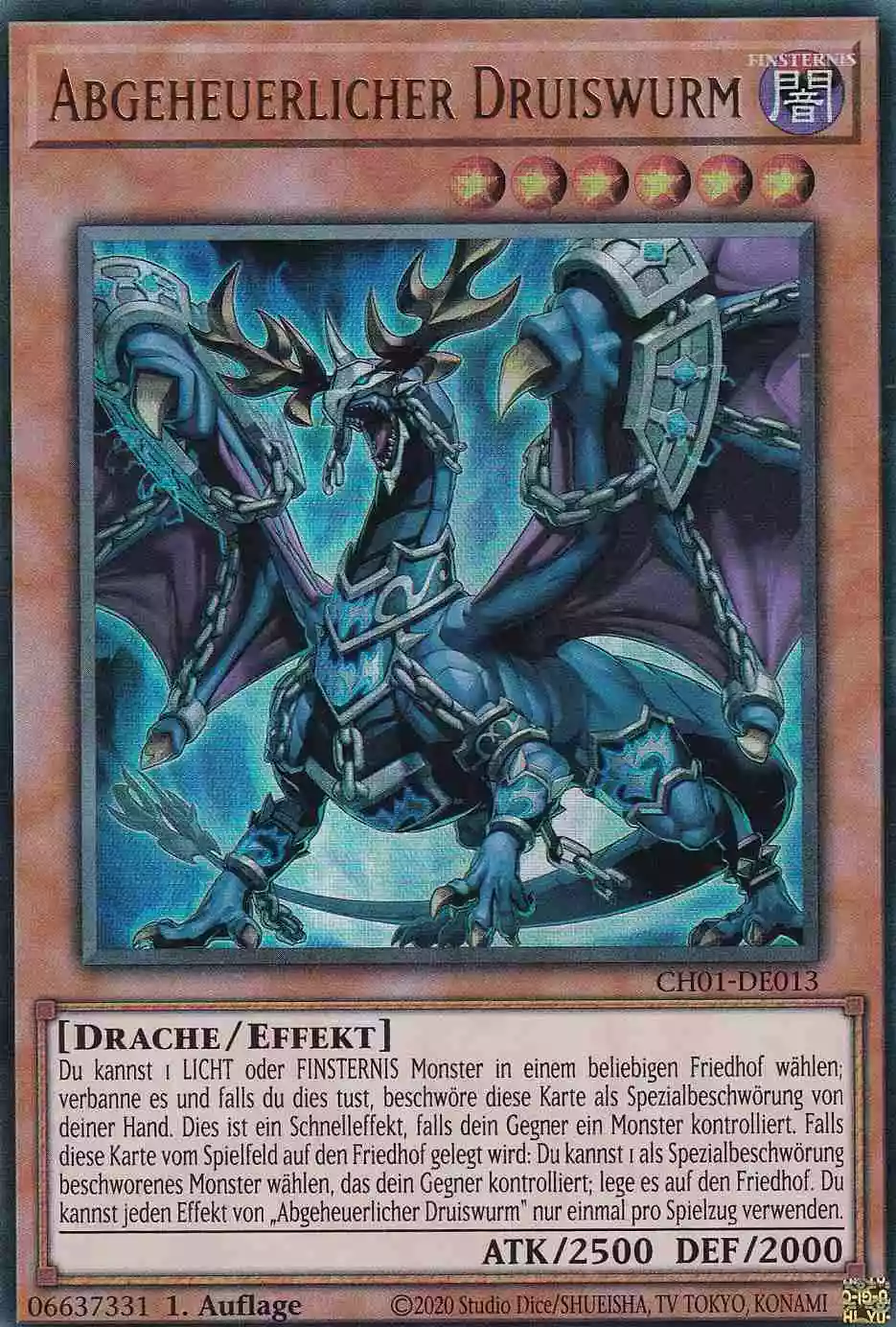 Abgeheuerlicher Druiswurm CH01-DE013 ist in Ultra Rare Yu-Gi-Oh Karte aus THE CHRONICLES DECK: The Fallen & The Virtuous 1.Auflage