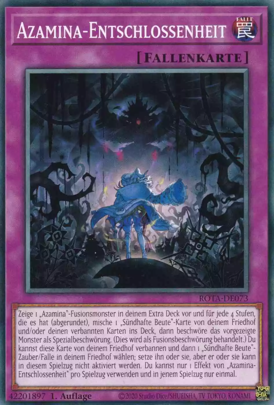 Azamina-Entschlossenheit ROTA-DE073 ist in Common Yu-Gi-Oh Karte aus Rage of the Abyss 1.Auflage