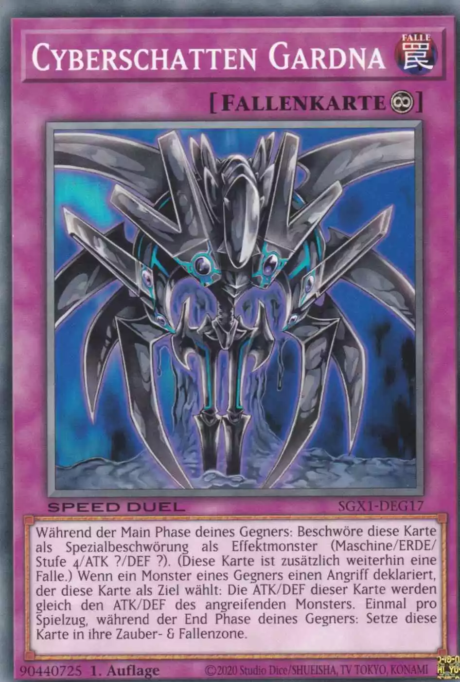 Cyberschatten Gardna SGX1-DEG17 ist in Common Yu-Gi-Oh Karte aus Speed Duel GX Duel Academy Box 1.Auflage