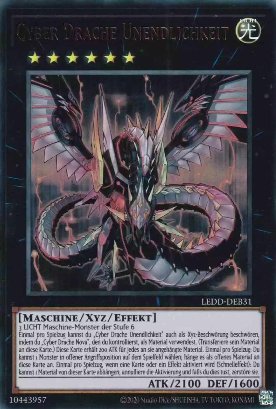 Cyber Drache Unendlichkeit LEDD-DEB31 ist in Ultra Rare Yu-Gi-Oh Karte aus Legendary Dragon Decks unlimitiert