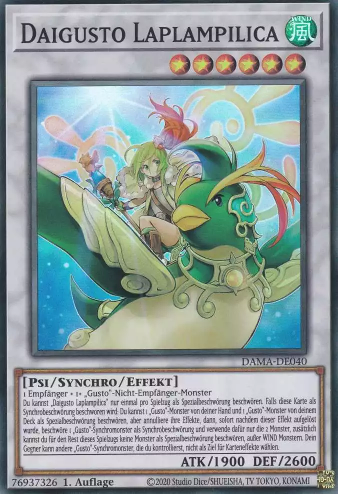 dama-de040-daigusto-laplampilica-super-rare-dawn-of-majesty Daigusto Laplampilica DAMA-DE040 ist in Super Rare Yu-Gi-Oh Karte aus Dawn of Majesty 1.Auflage