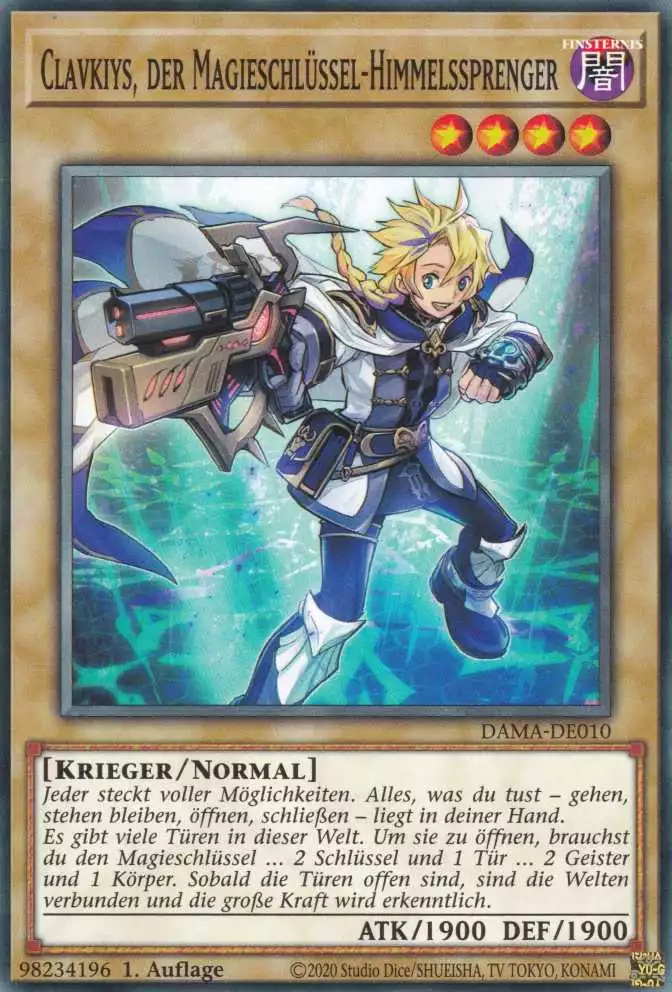 Clavkiys, der Magieschlüssel-Himmelssprenger DAMA-DE010 ist in Common Yu-Gi-Oh Karte aus Dawn of Majesty 1.Auflage