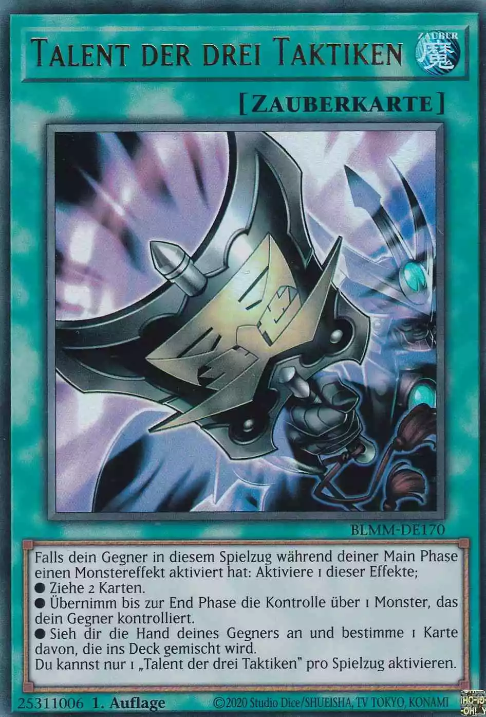Talent der drei Taktiken BLMM-DE170 ist in Ultra Rare Yu-Gi-Oh Karte aus Battles of Legend Monster Mayhem 1.Auflage
