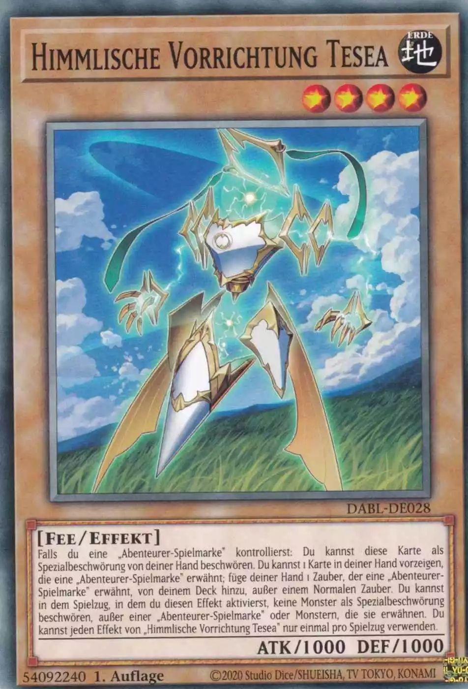 Himmlische Vorrichtung Tesea DABL-DE028 ist in Common Yu-Gi-Oh Karte aus Darkwing Blast 1.Auflage