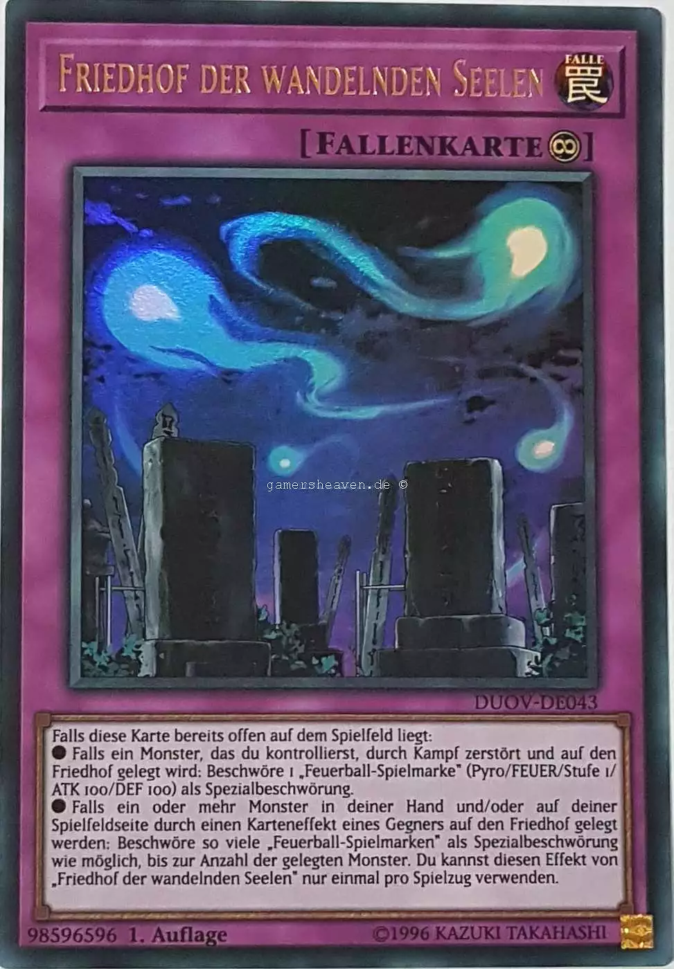 Friedhof der wandelnden Seelen DUOV-DE043 ist in Ultra Rare Yu-Gi-Oh Karte aus Duel Overload 1.Auflage