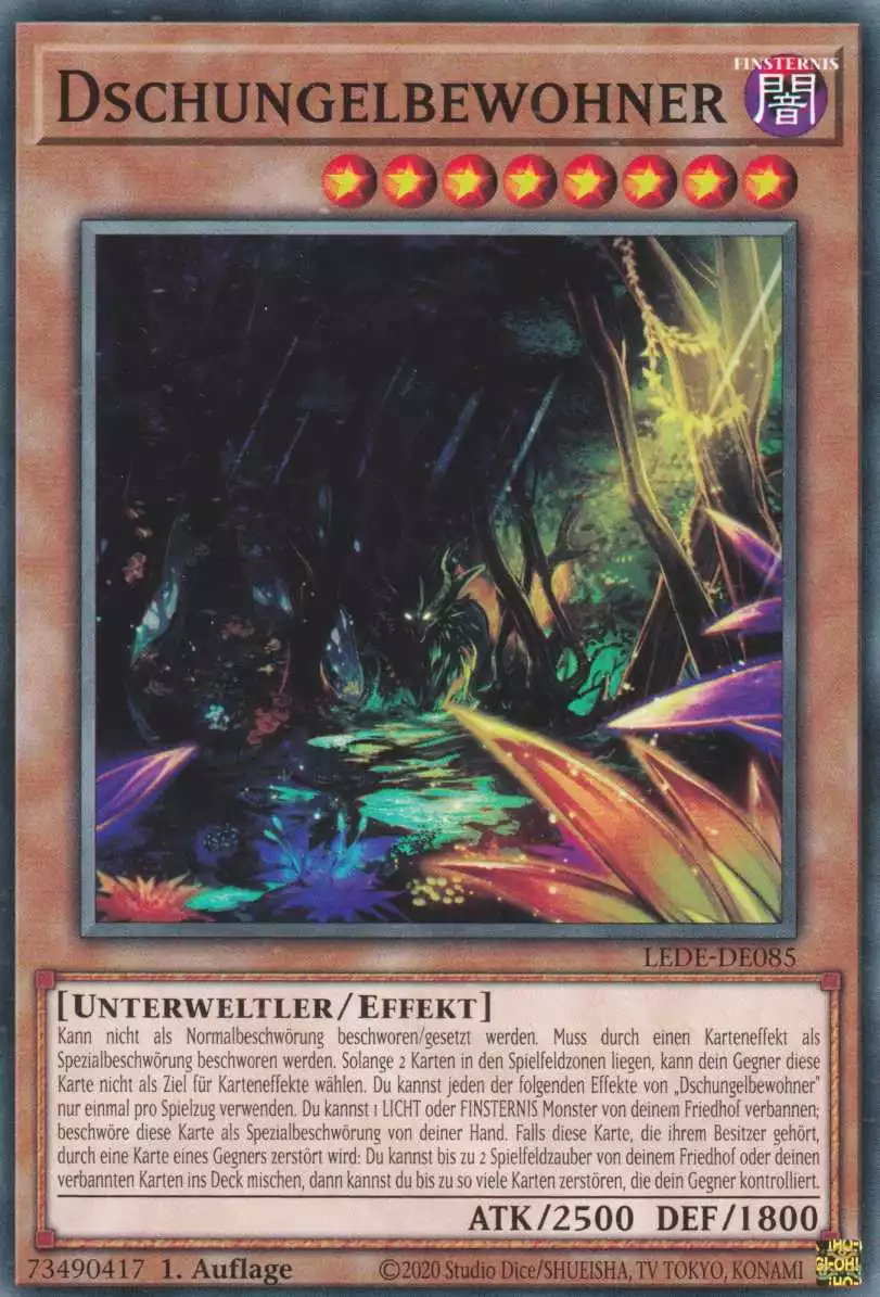 Dschungelbewohner LEDE-DE085 ist in Common Yu-Gi-Oh Karte aus Legacy Of Destruction 1.Auflage