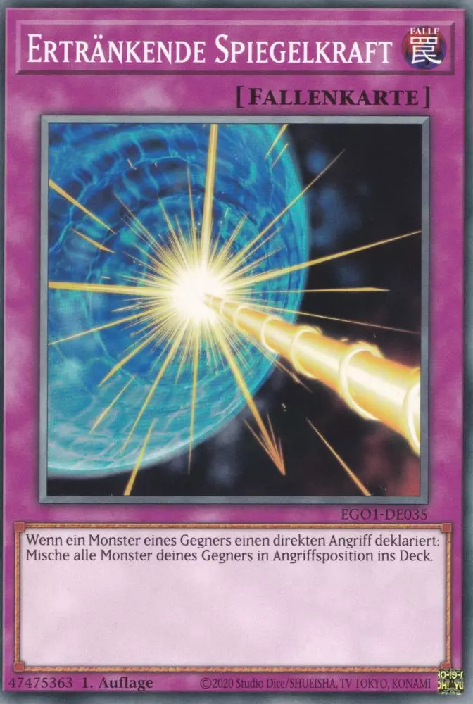 Ertränkende Spiegelkraft EGO1-DE035 ist in Common Yu-Gi-Oh Karte aus Egyptian God Deck Obelisk 1.Auflage