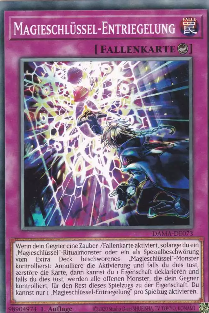 Magieschlüssel-Entriegelung DAMA-DE073 ist in Common Yu-Gi-Oh Karte aus Dawn of Majesty 1.Auflage