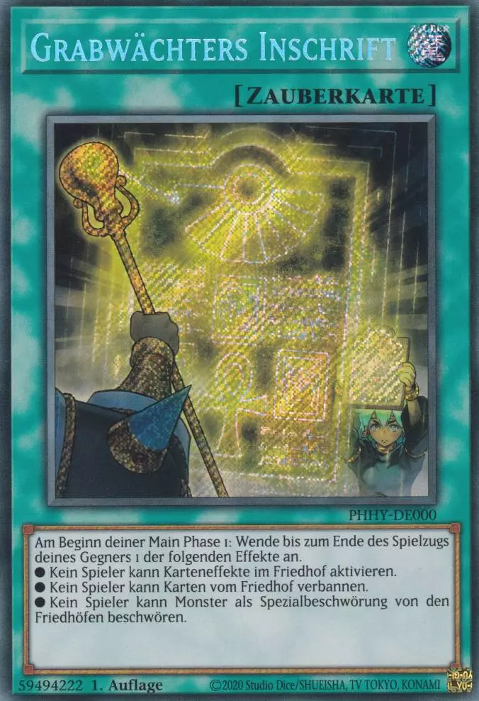 Grabwächters Inschrift PHHY-DE000 ist in Secret Rare Yu-Gi-Oh Karte aus Photon Hypernova 1.Auflage