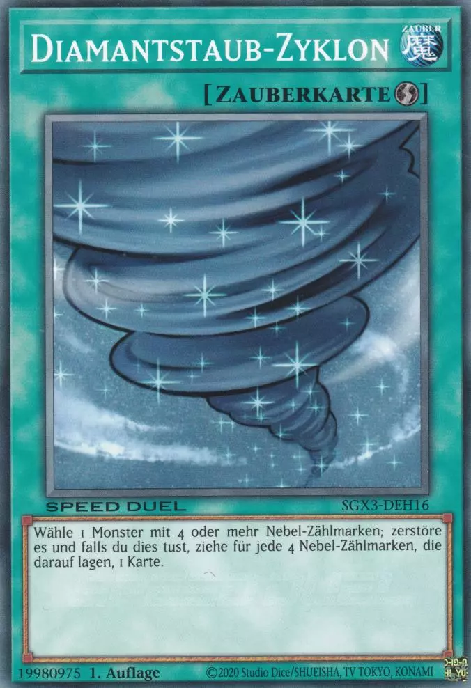 Diamantstaub-Zyklon SGX3-DEH16 ist in Common Yu-Gi-Oh Karte aus Speed Duel GX: Duelists of Shadows 1.Auflage